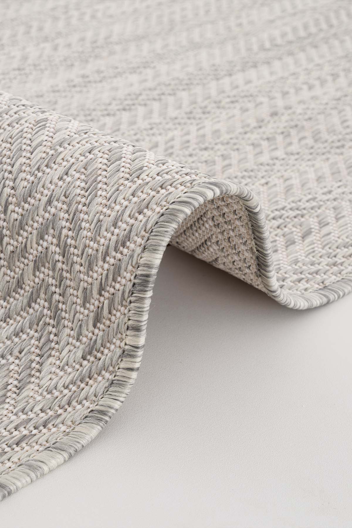 Santorini 122 Ekru Antraist Hasır Görünümlü Sisal Halı