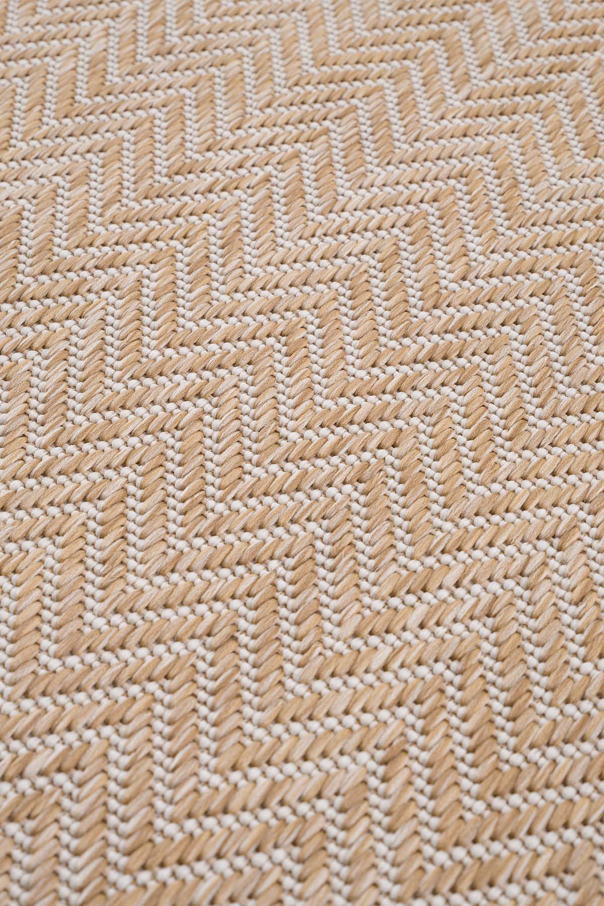 Santorini 122 Ekru Kahve Hasır Görünümlü Sisal Halı