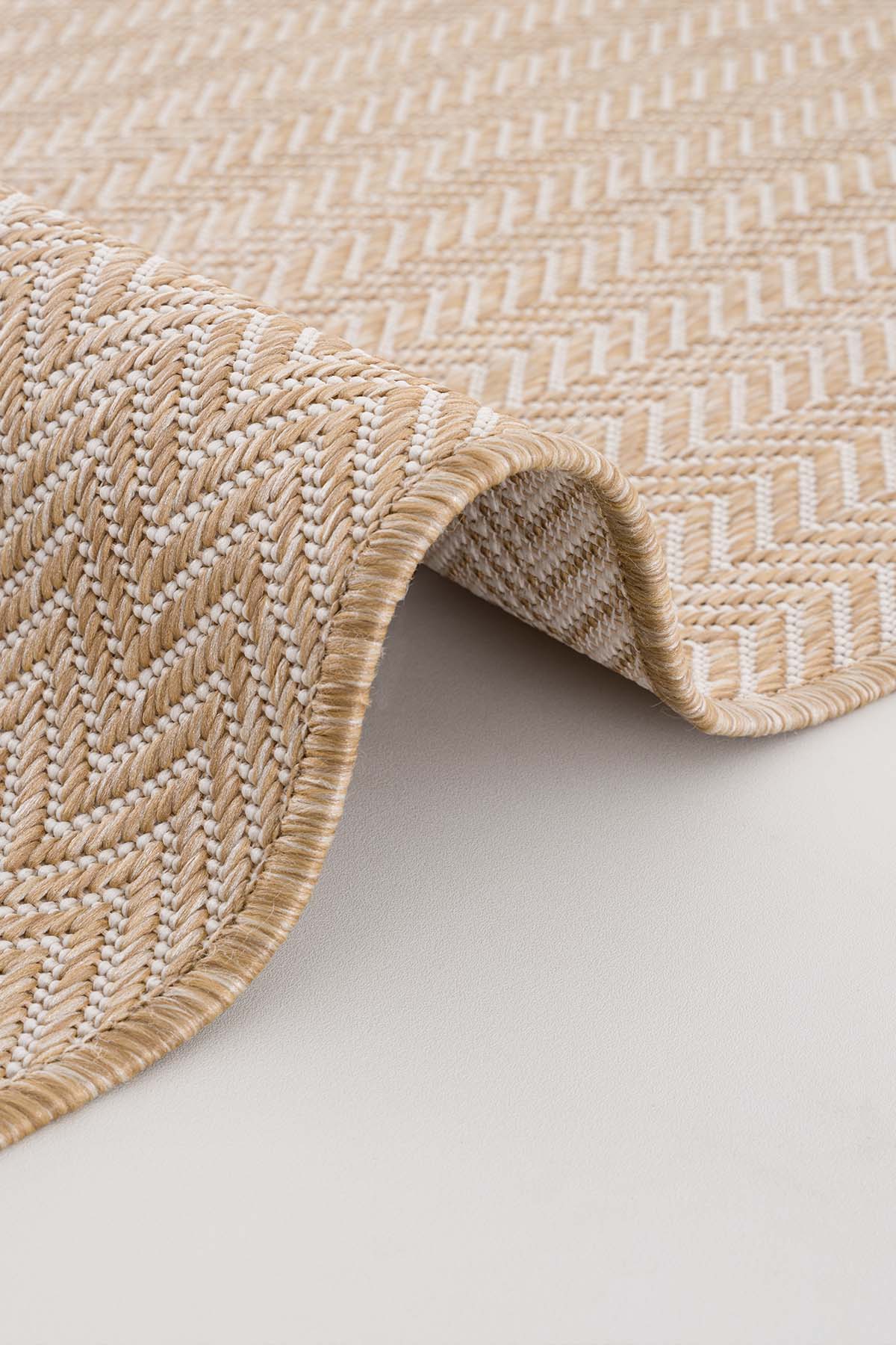 Santorini 122 Ekru Kahve Hasır Görünümlü Sisal Halı