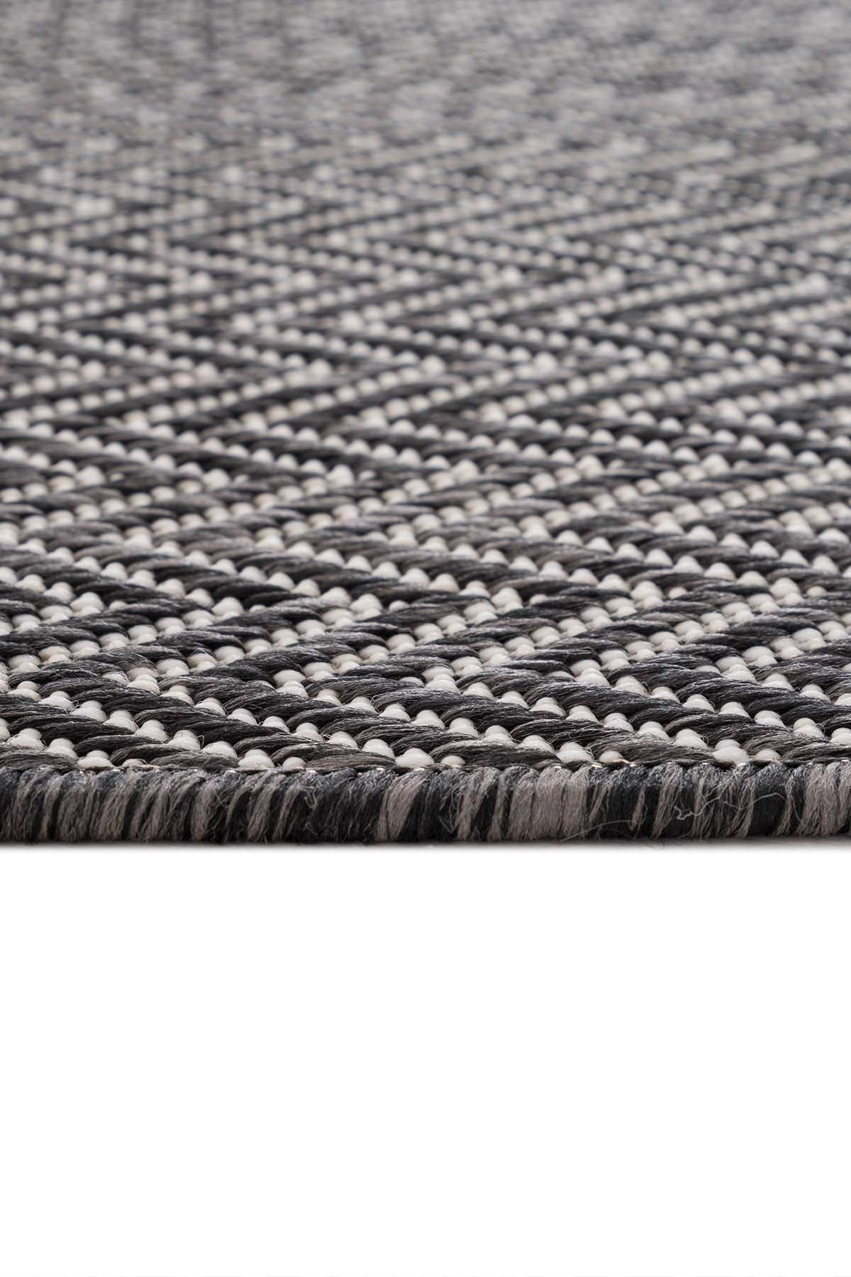 Santorini 122 Ekru Siyah Hasır Görünümlü Sisal Halı