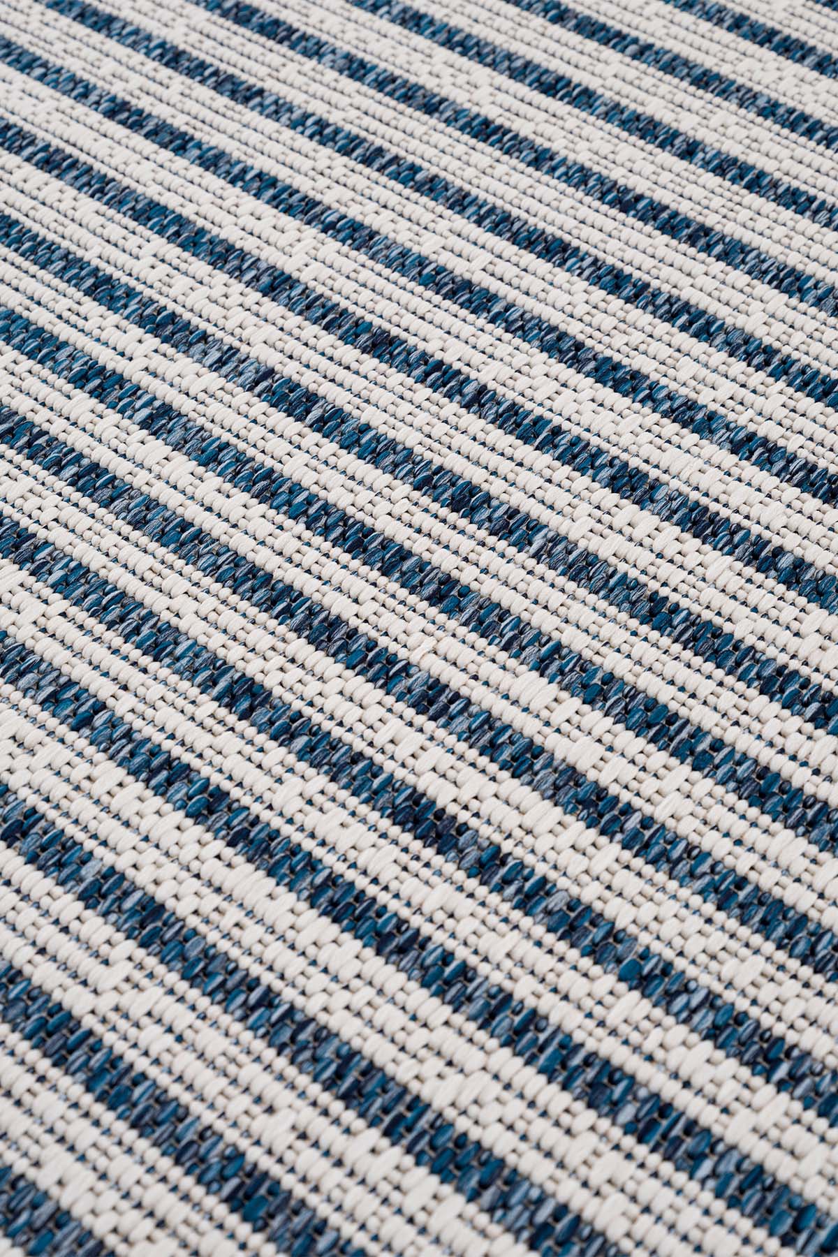 Santorini 124 Ekru Lacivert Hasır Görünümlü Sisal Halı