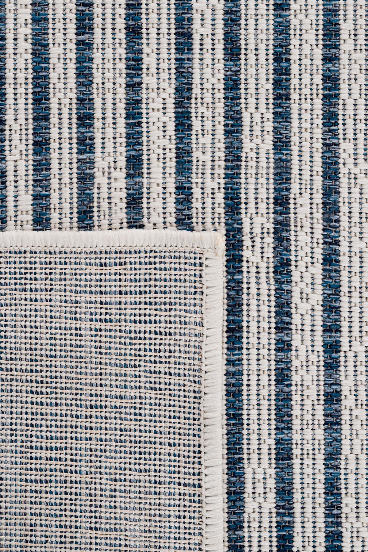 Santorini 124 Ekru Lacivert Hasır Görünümlü Sisal Halı