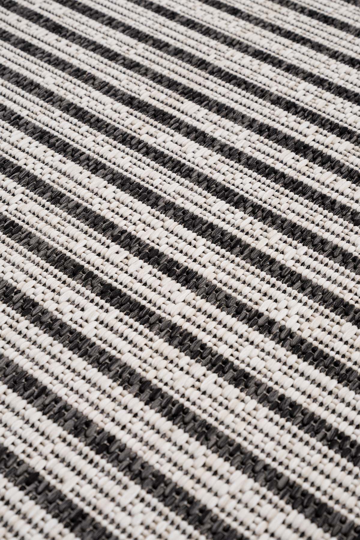 Santorini 124 Ekru Siyah Hasır Görünümlü Sisal Halı