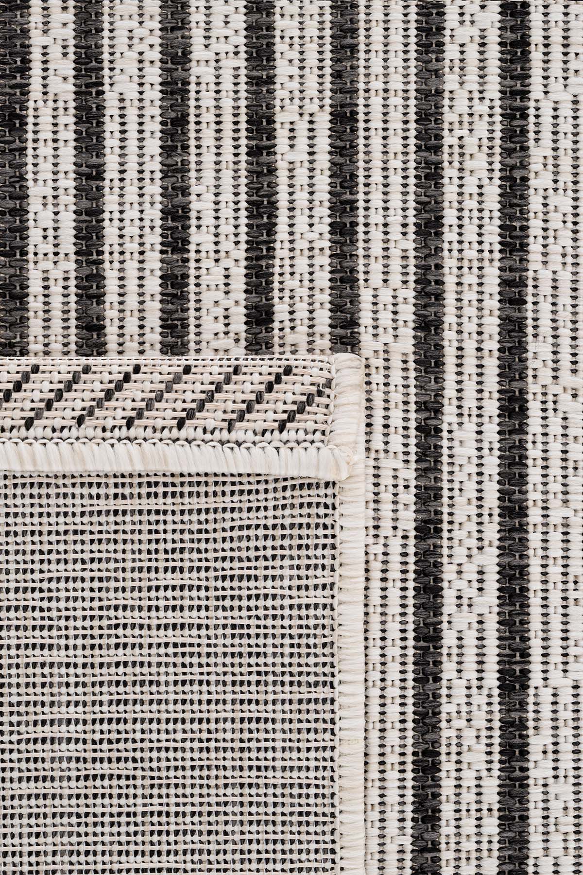 Santorini 124 Ekru Siyah Hasır Görünümlü Sisal Halı