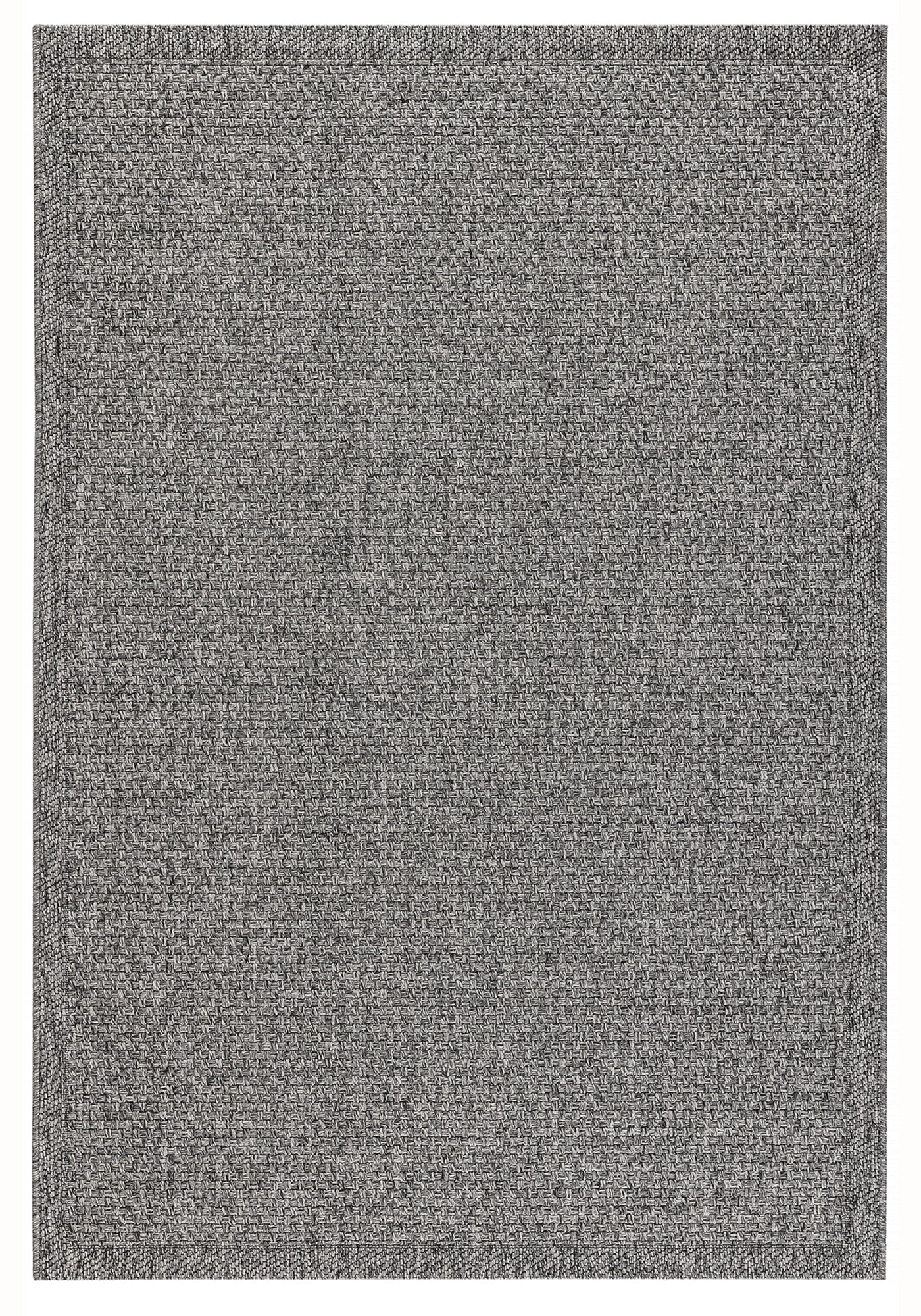 Santorini 119 Antrasit Hasır Görünümlü Dört Kenarı Bordür Desenli Sisal Halı