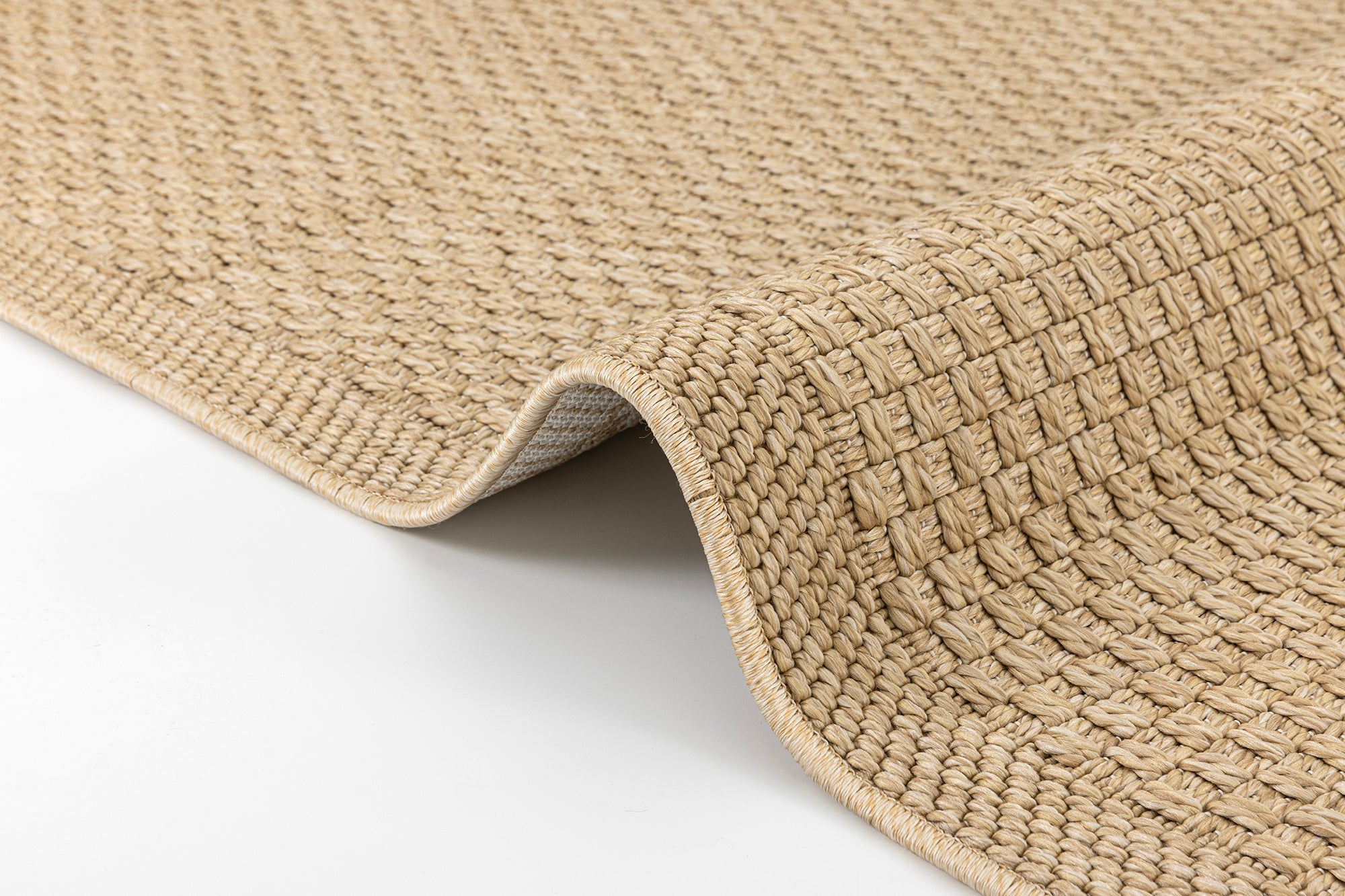 Santorini 119 Kahve Hasır Görünümlü Dört Kenarı Bordür Desenli Sisal Halı