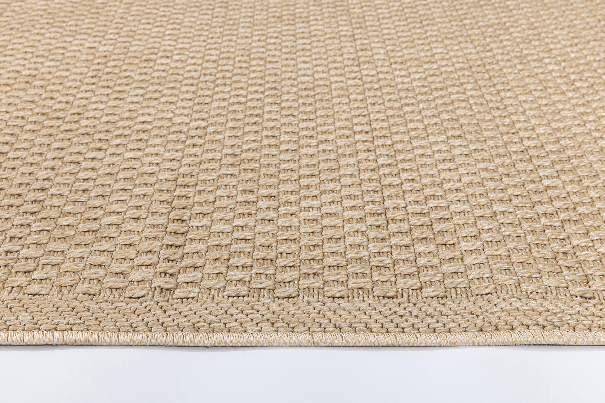 Santorini 119 Kahve Hasır Görünümlü Dört Kenarı Bordür Desenli Sisal Halı