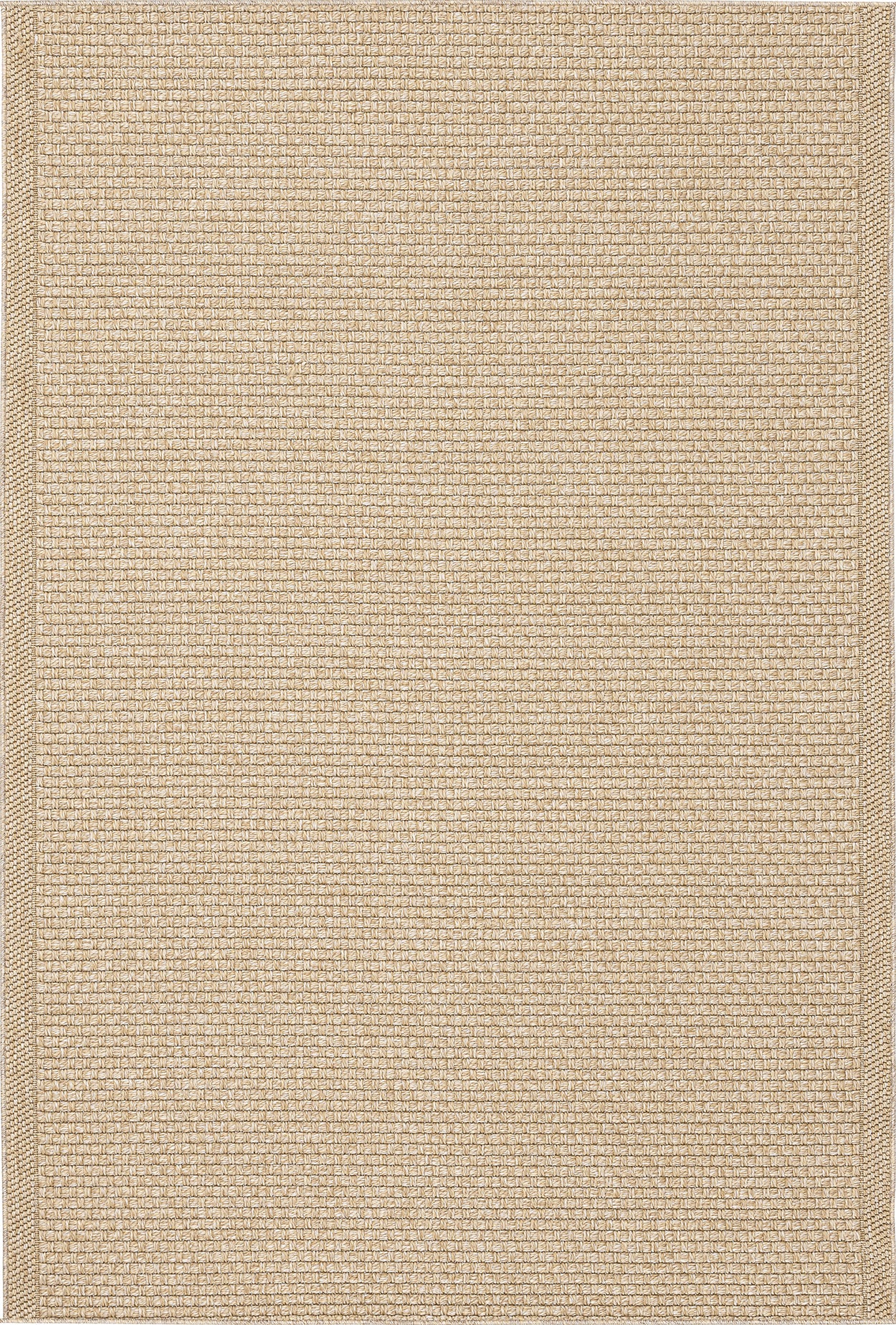 Santorini 115 Kahve Hasır Görünümlü Uzun Kenarı Bordür Desenli Sisal Halı