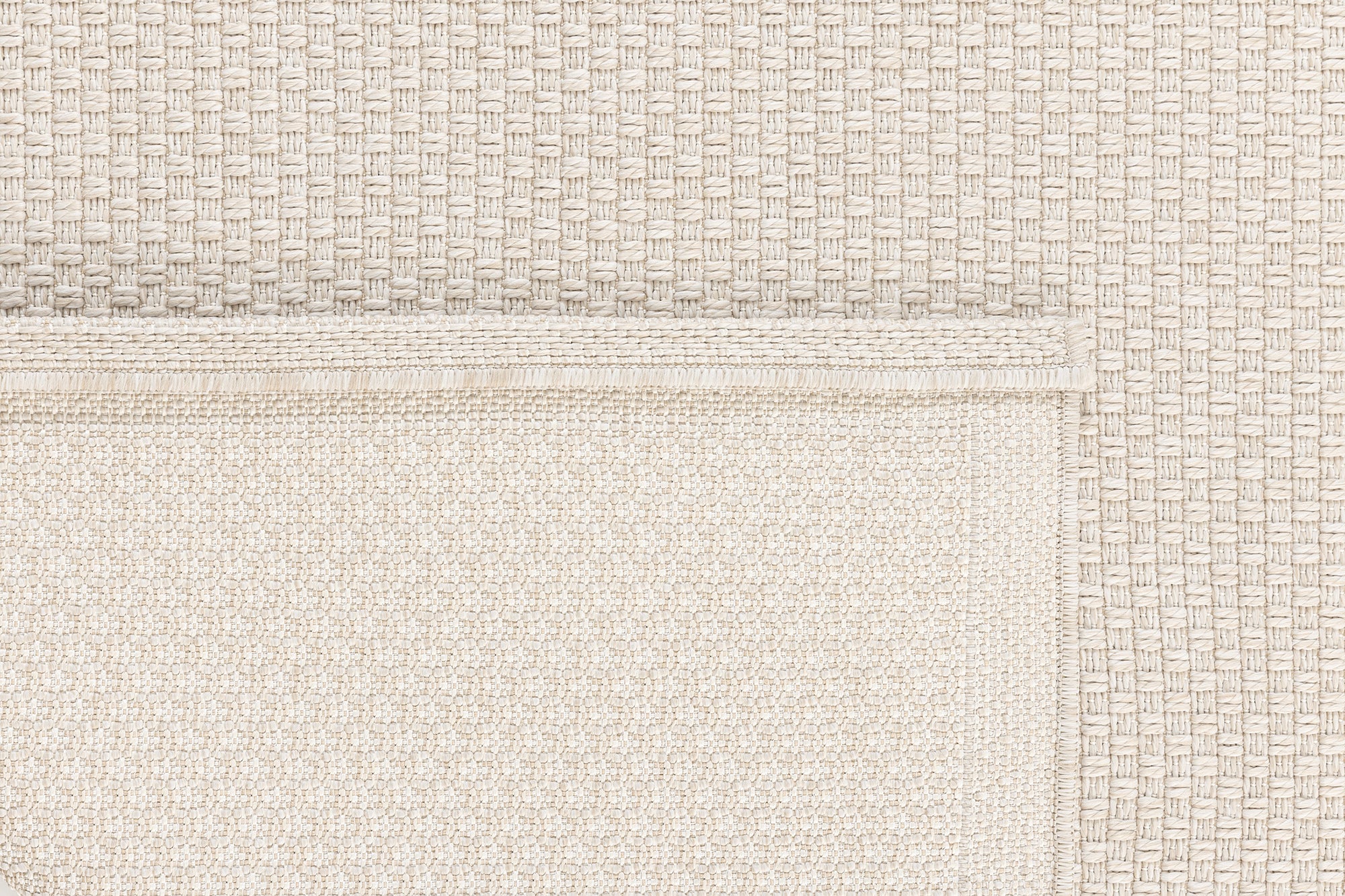 Santorini 115 Krem Hasır Görünümlü Uzun Kenarı Bordür Desenli Sisal Halı