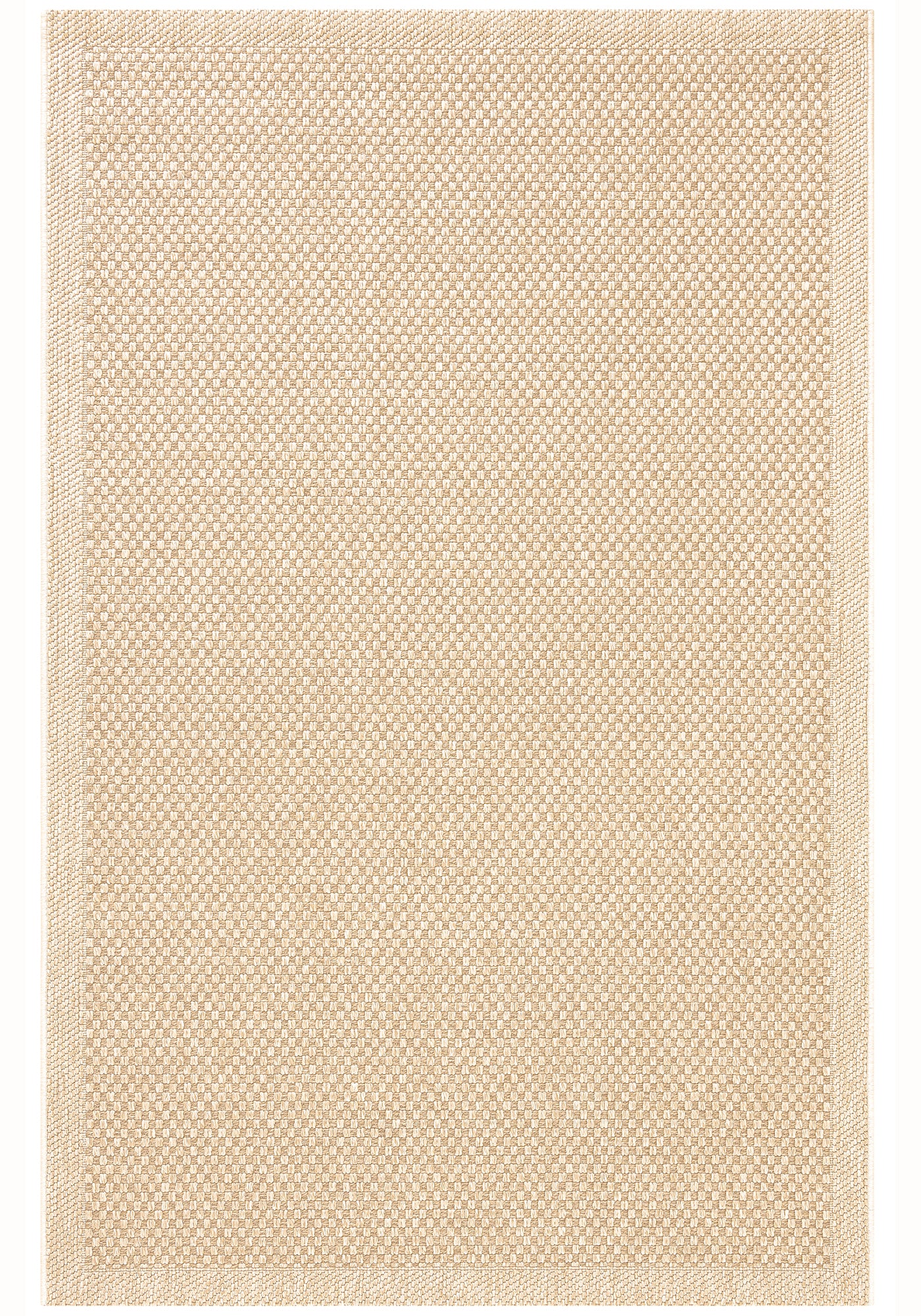 Santorini 119 Krem Kahve Hasır Görünümlü Dört Kenarı Bordür Desenli Sisal Halı