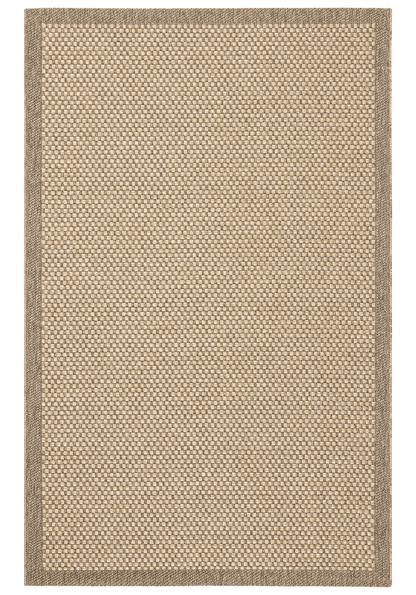 Santorini 119 Vizon Hasır Görünümlü Dört Kenarı Bordür Desenli Sisal Halı