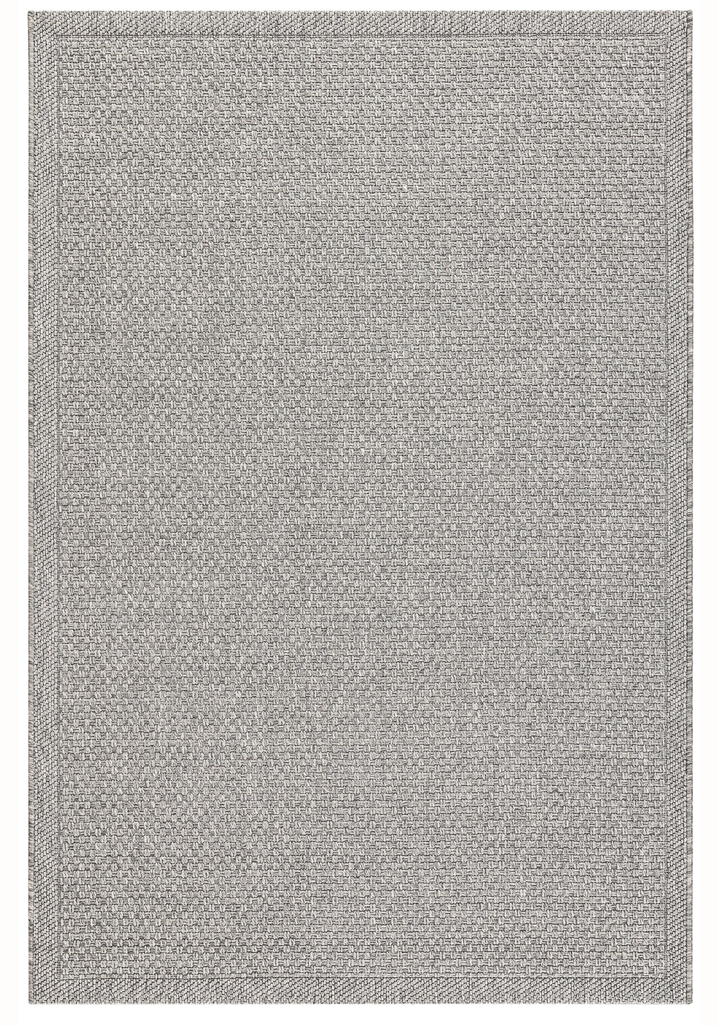 Santorini 119 Gri Hasır Görünümlü Dört Kenarı Bordür Desenli Sisal Halı