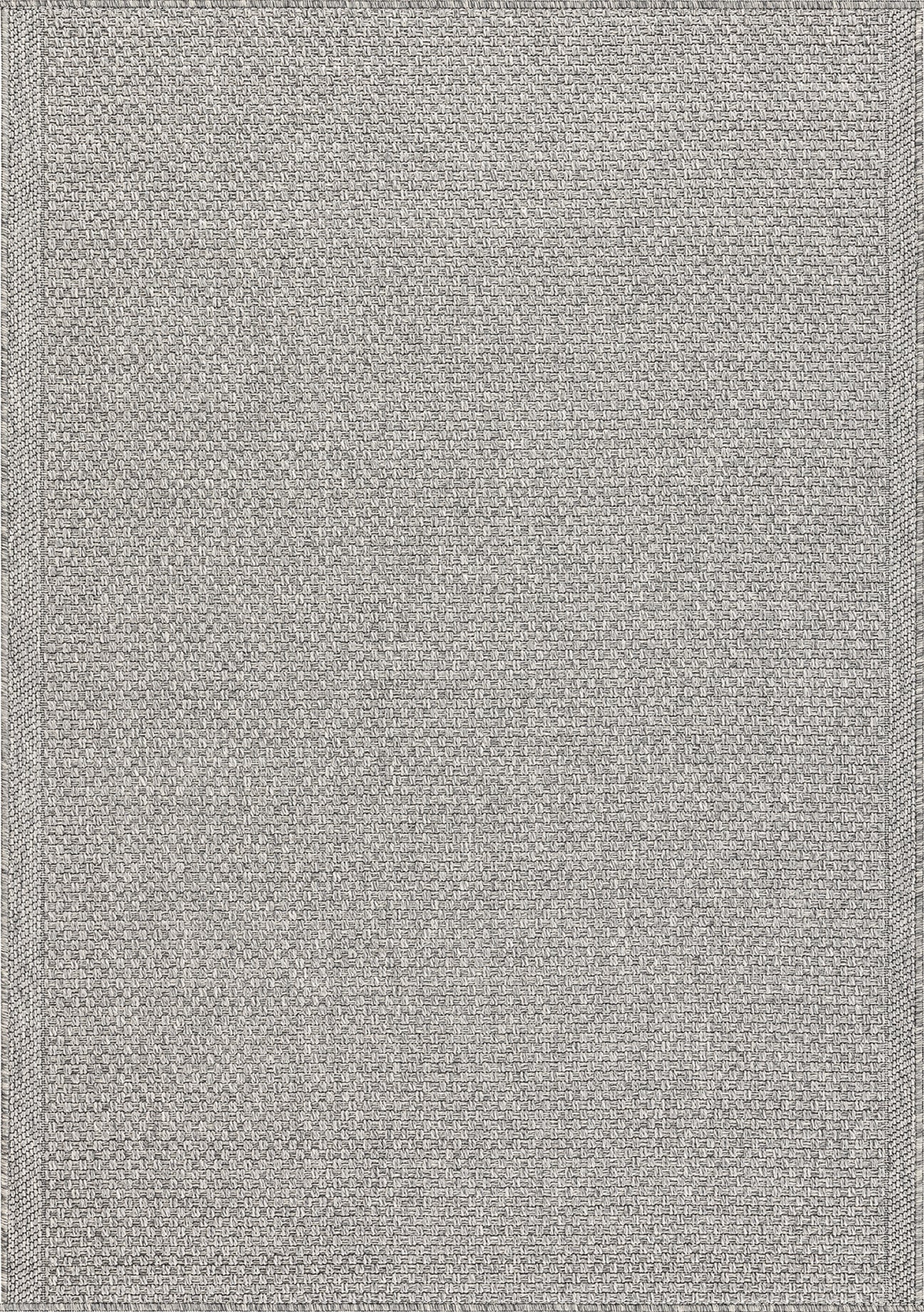 Santorini 115 Gri Hasır Görünümlü Uzun Kenarı Bordür Desenli Sisal Halı