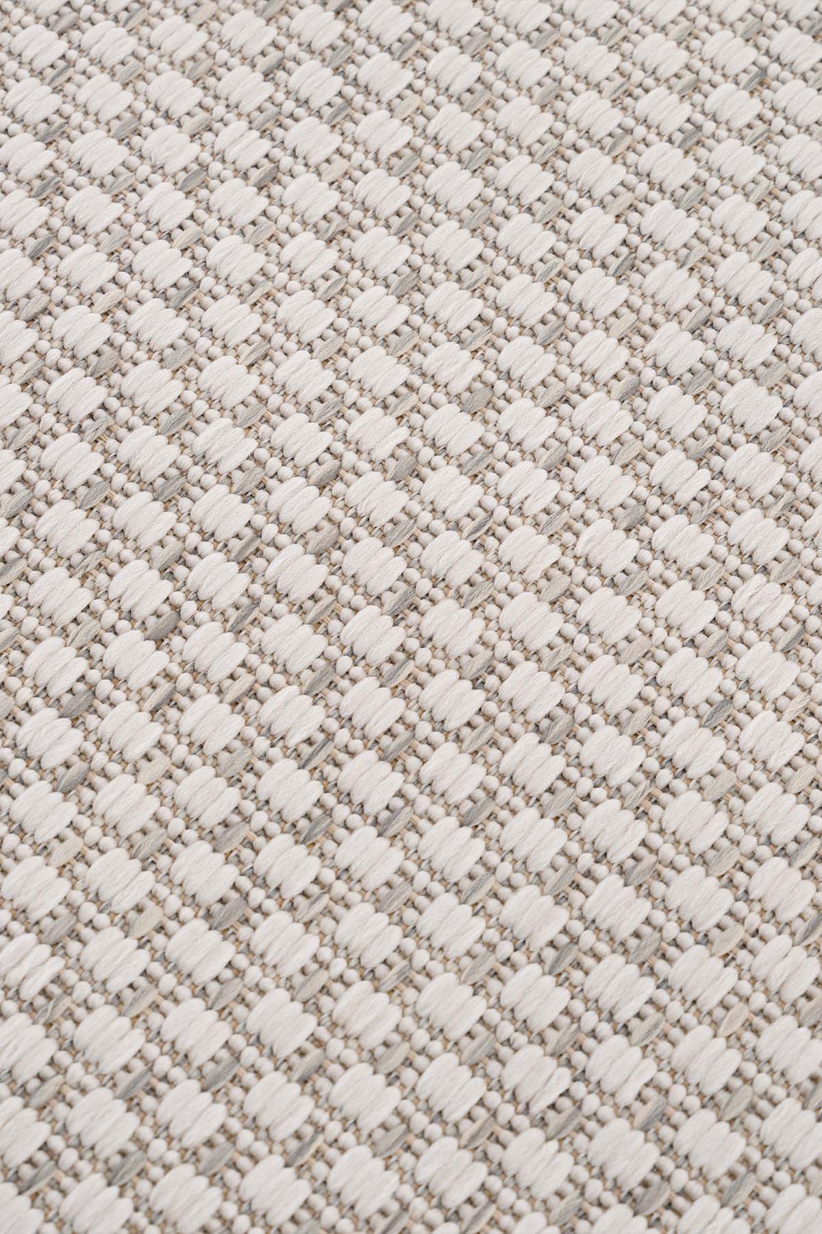 Santorini 120 Ekru Antrasit  Bordür Desenli Sisal Halı