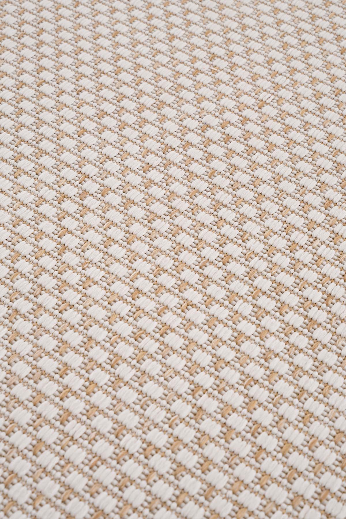 Santorini 120 Ekru Kahve Bordür Desenli Sisal Halı