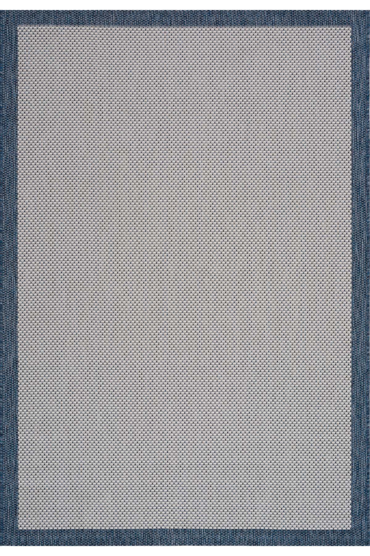 Santorini 120 Ekru Lacivert Bordür Desenli Sisal Halı