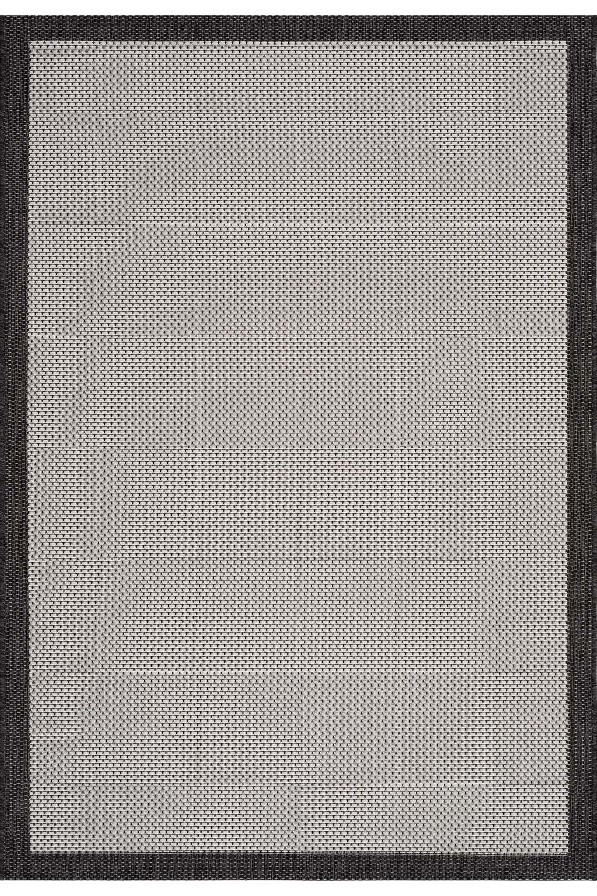 Santorini 120 Ekru Siyah Bordür Desenli Sisal Halı