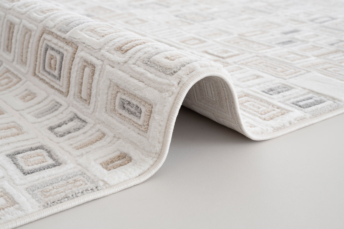 Velora 156 Vizon Gri Modern Çizgisel Kesme Halı