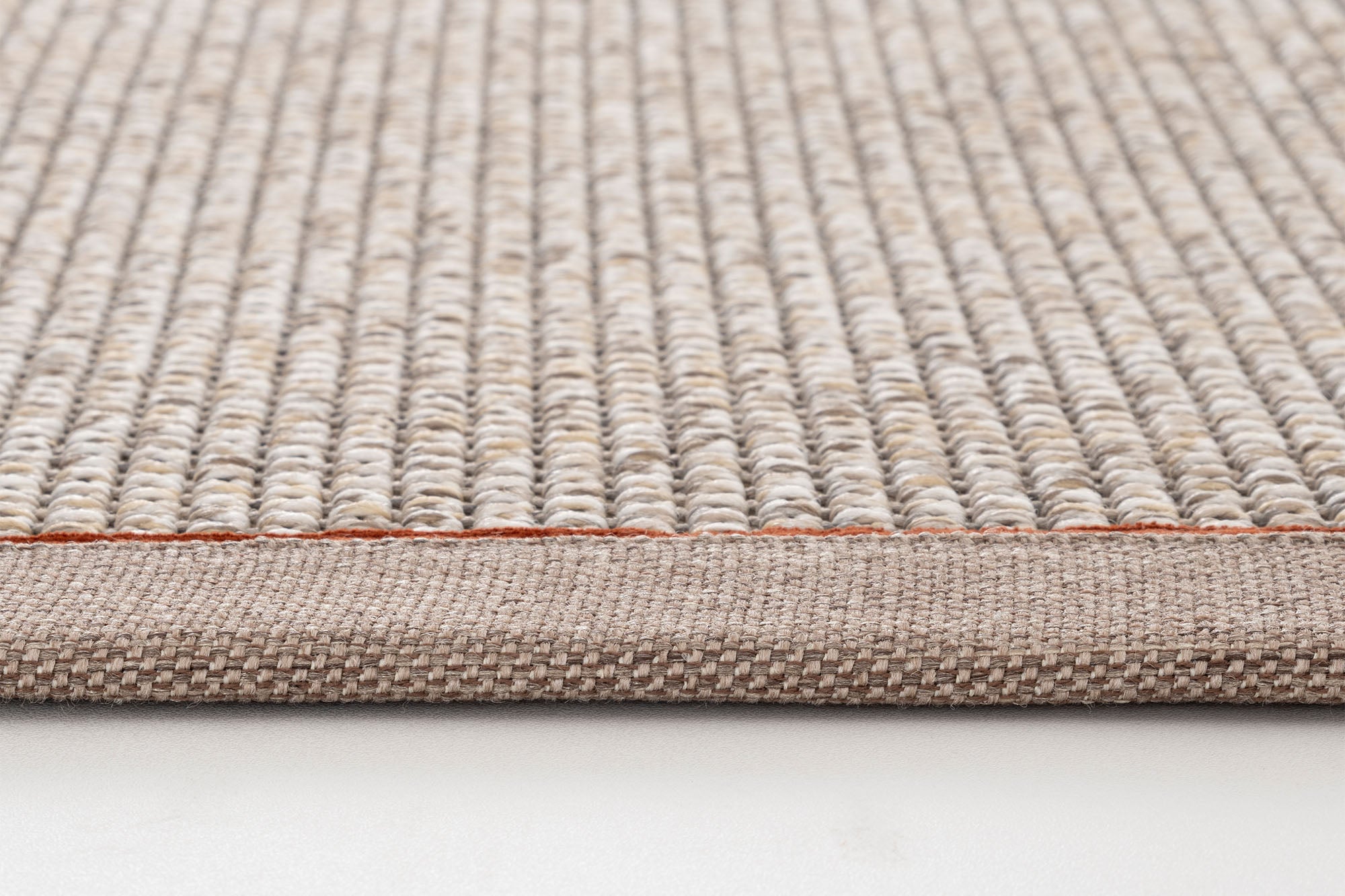 Verona 125 Bej Sisal Halı Vizon Turuncu Çift Bordürlü