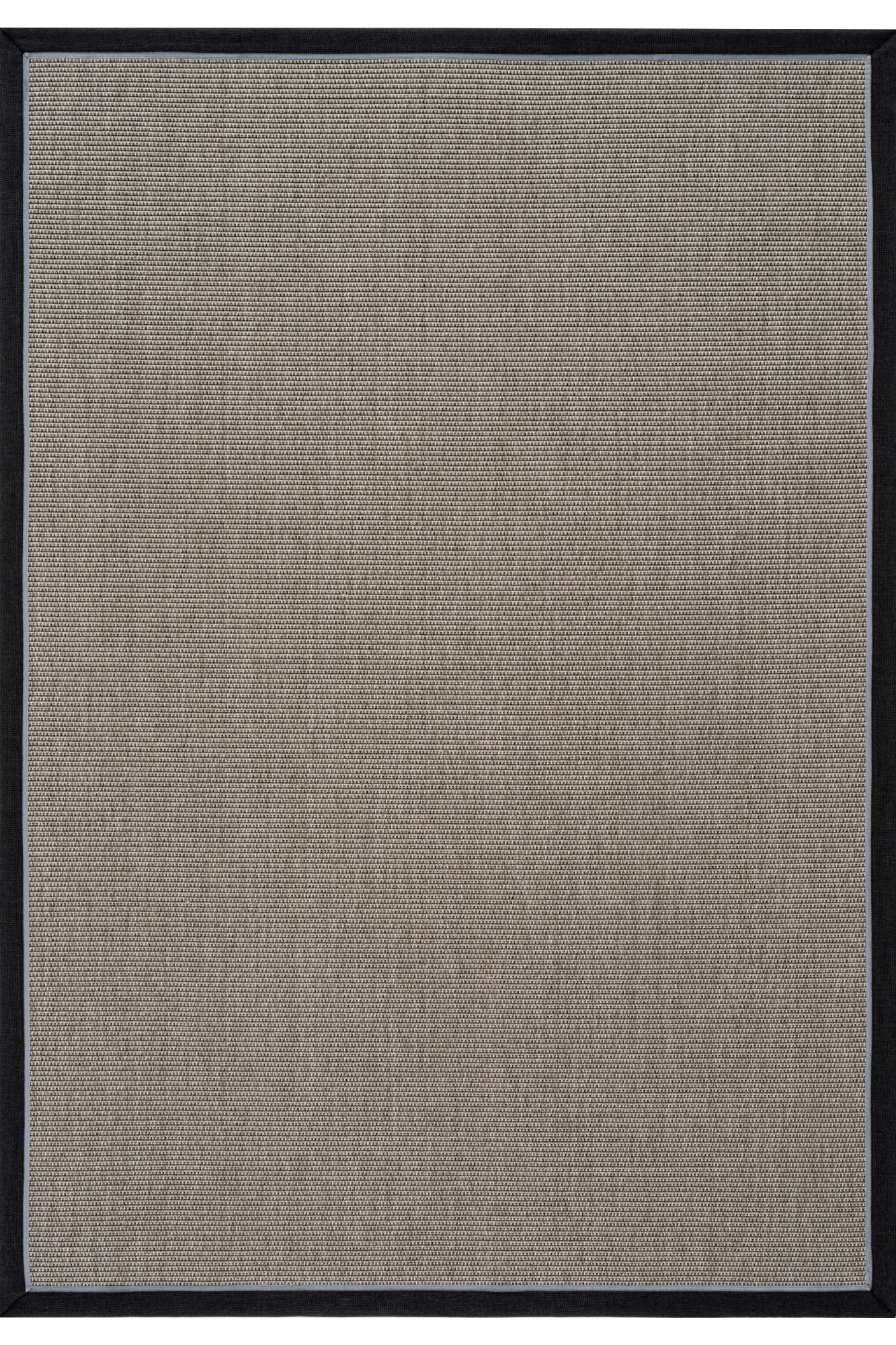 Verona 125 Gri Sisal Halı Siyah Mavi Çift Bordürlü