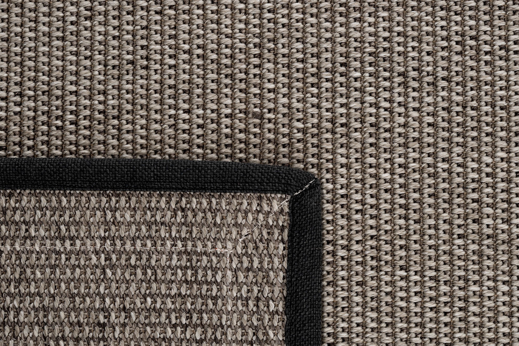 Verona 125 Gri Sisal Halı Siyah Turuncu Çift Bordürlü