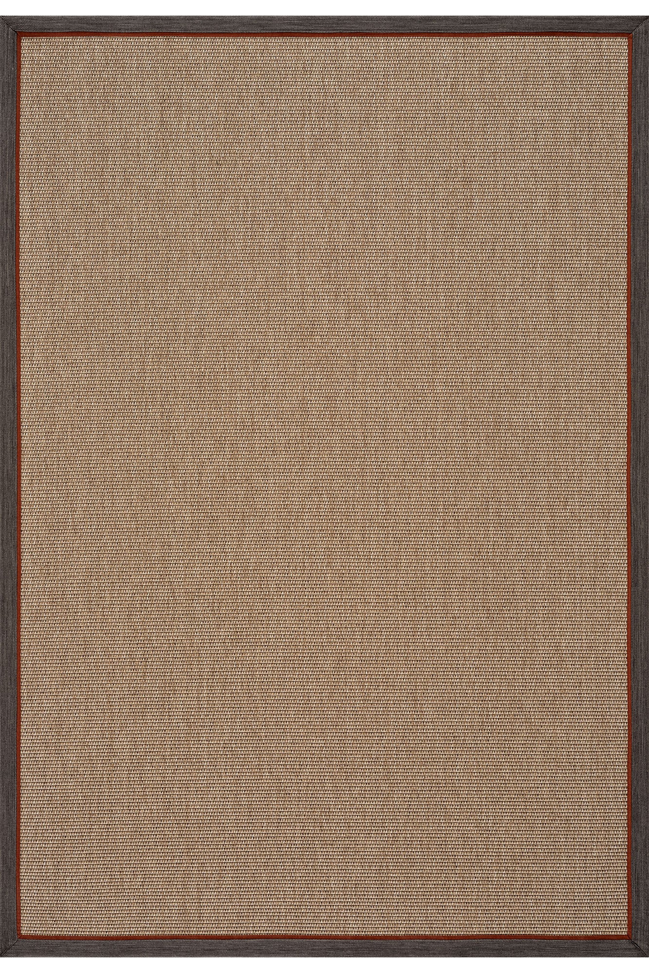 Verona 125 Kahve Sisal Halı Kahve Turuncu Çift Bordürlü