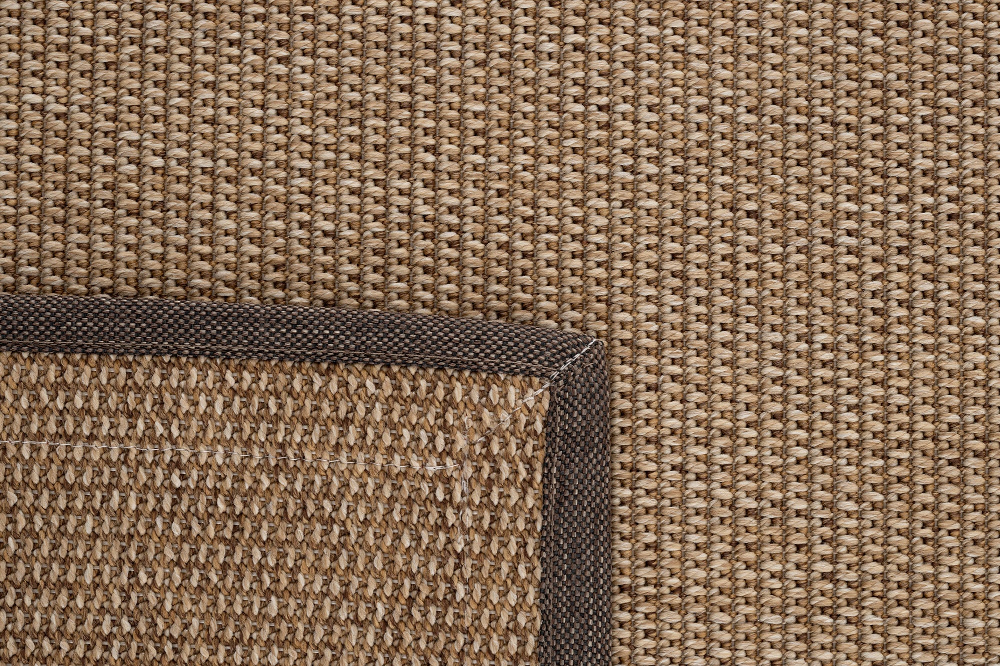 Verona 125 Kahve Sisal Halı Kahve Turuncu Çift Bordürlü