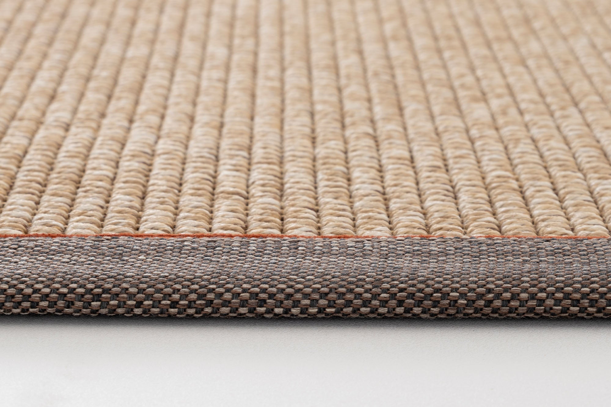 Verona 125 Kahve Sisal Halı Kahve Turuncu Çift Bordürlü