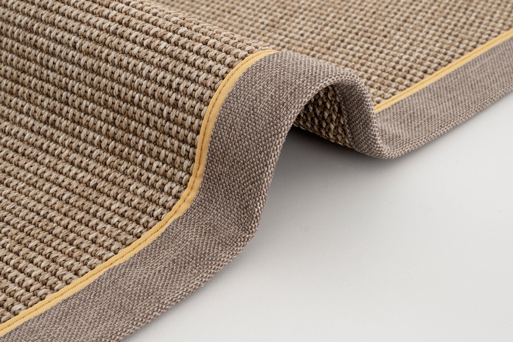 Verona 125 Kahve Sisal Halı Vizon Sarı Çift Bordürlü