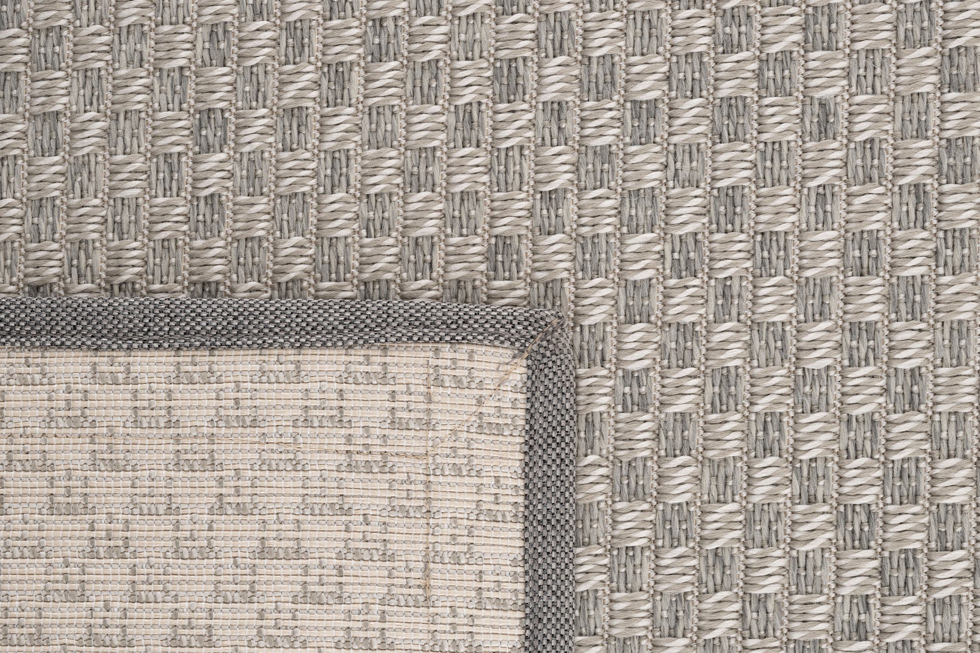 Verona 134 Krem Sisal Halı Gri Bordürlü