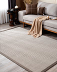 Verona 137 Krem Kahve Sisal Halı Kahve Bordürlü