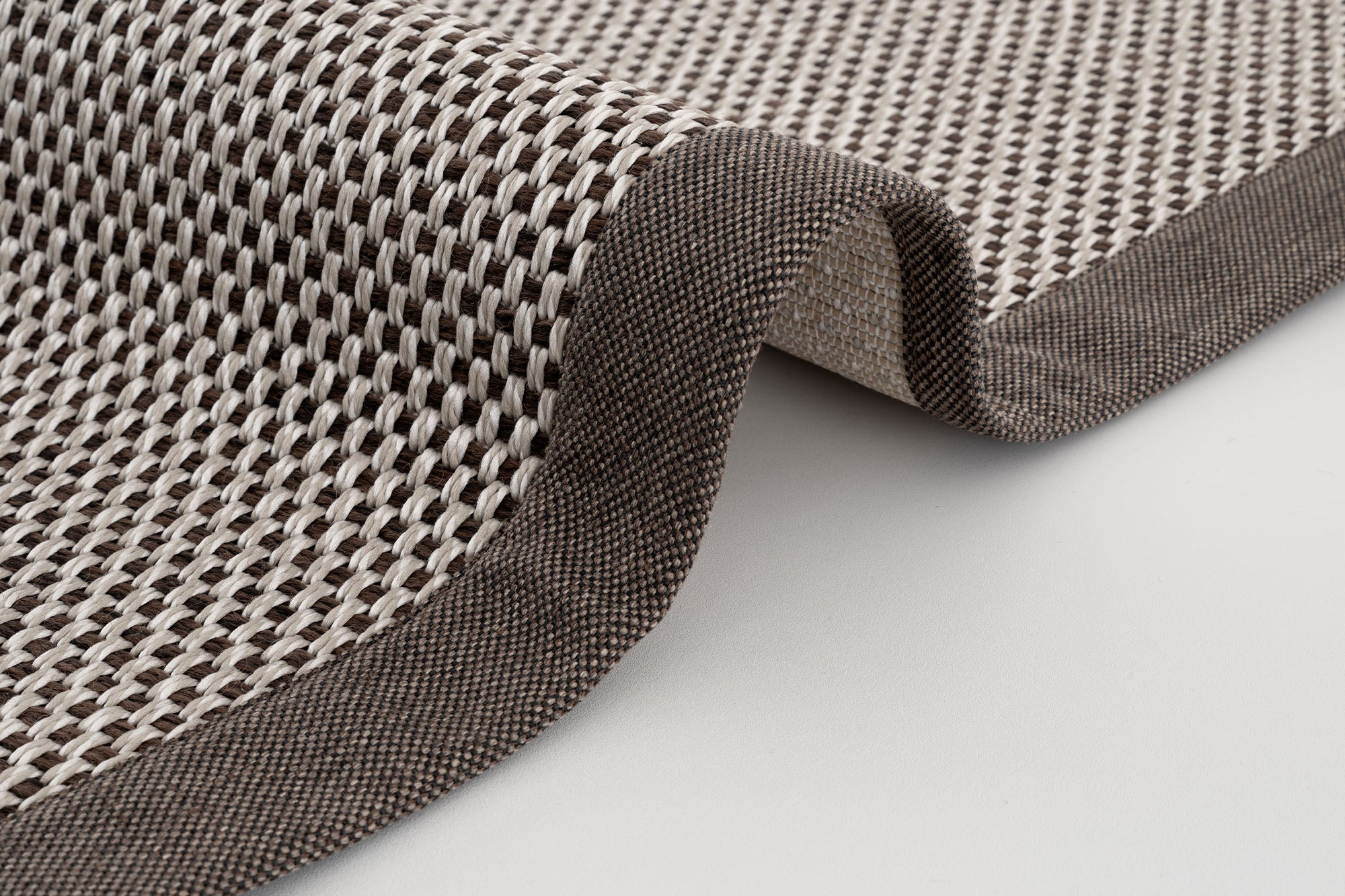 Verona 137 Krem Kahve Sisal Halı Kahve Bordürlü