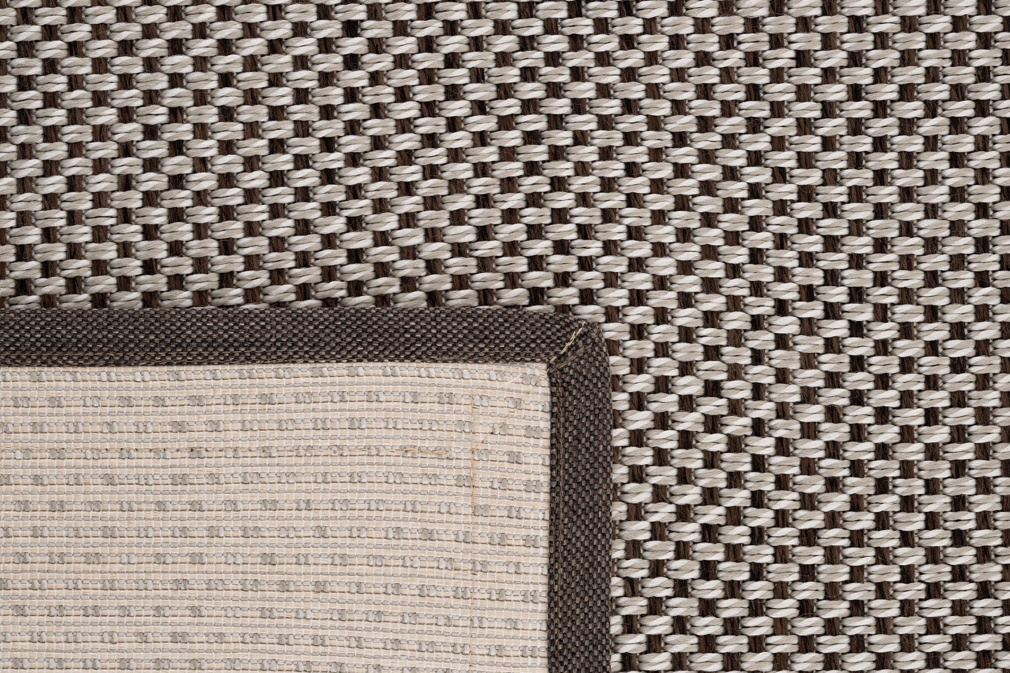 Verona 137 Krem Kahve Sisal Halı Kahve Bordürlü