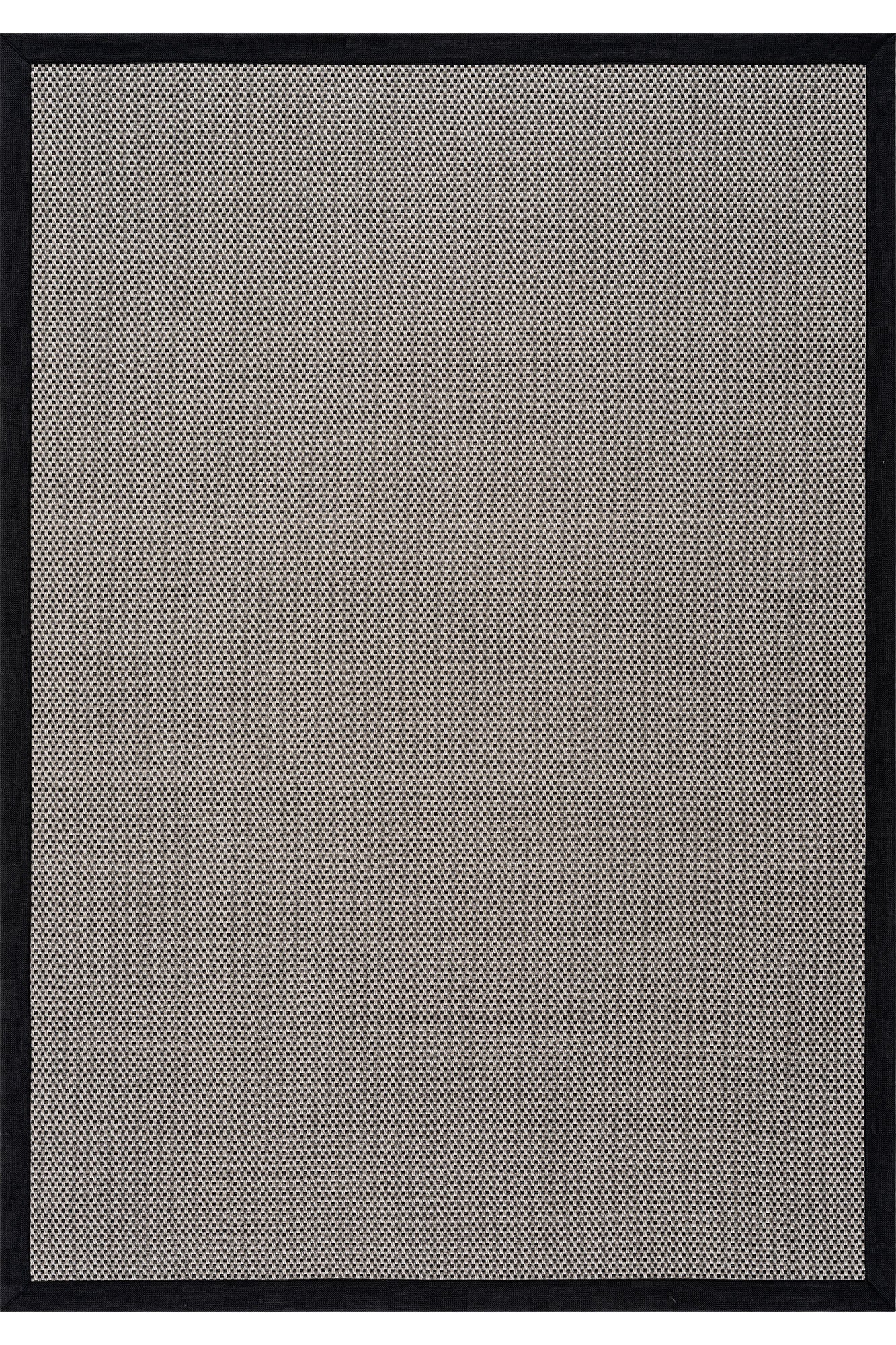 Verona 137 Krem Siyah Sisal Halı Siyah Bordürlü