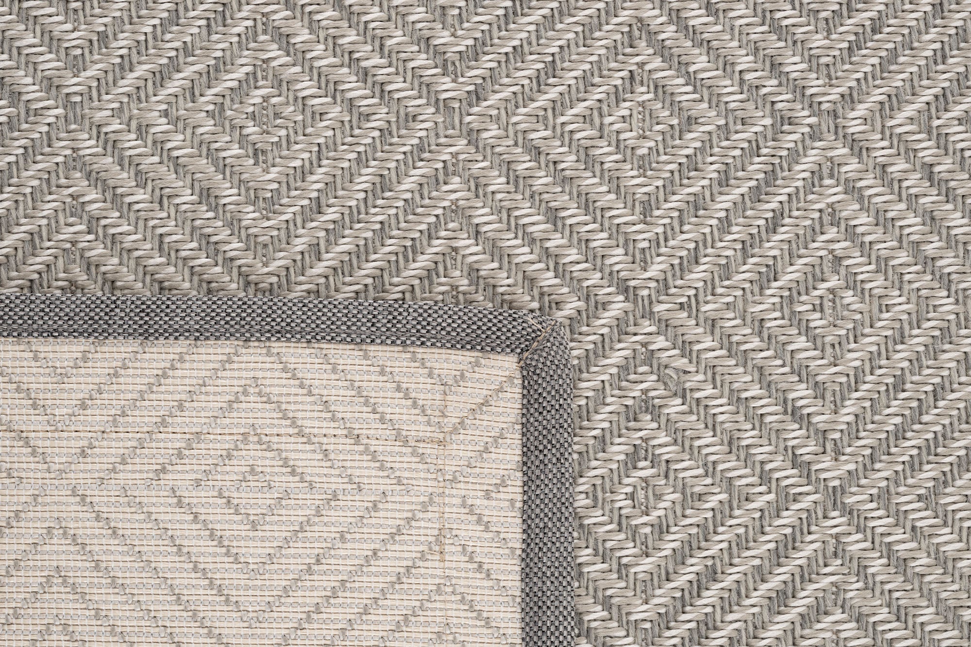 Verona 139 Krem Gri Sisal Halı Gri Bordürlü