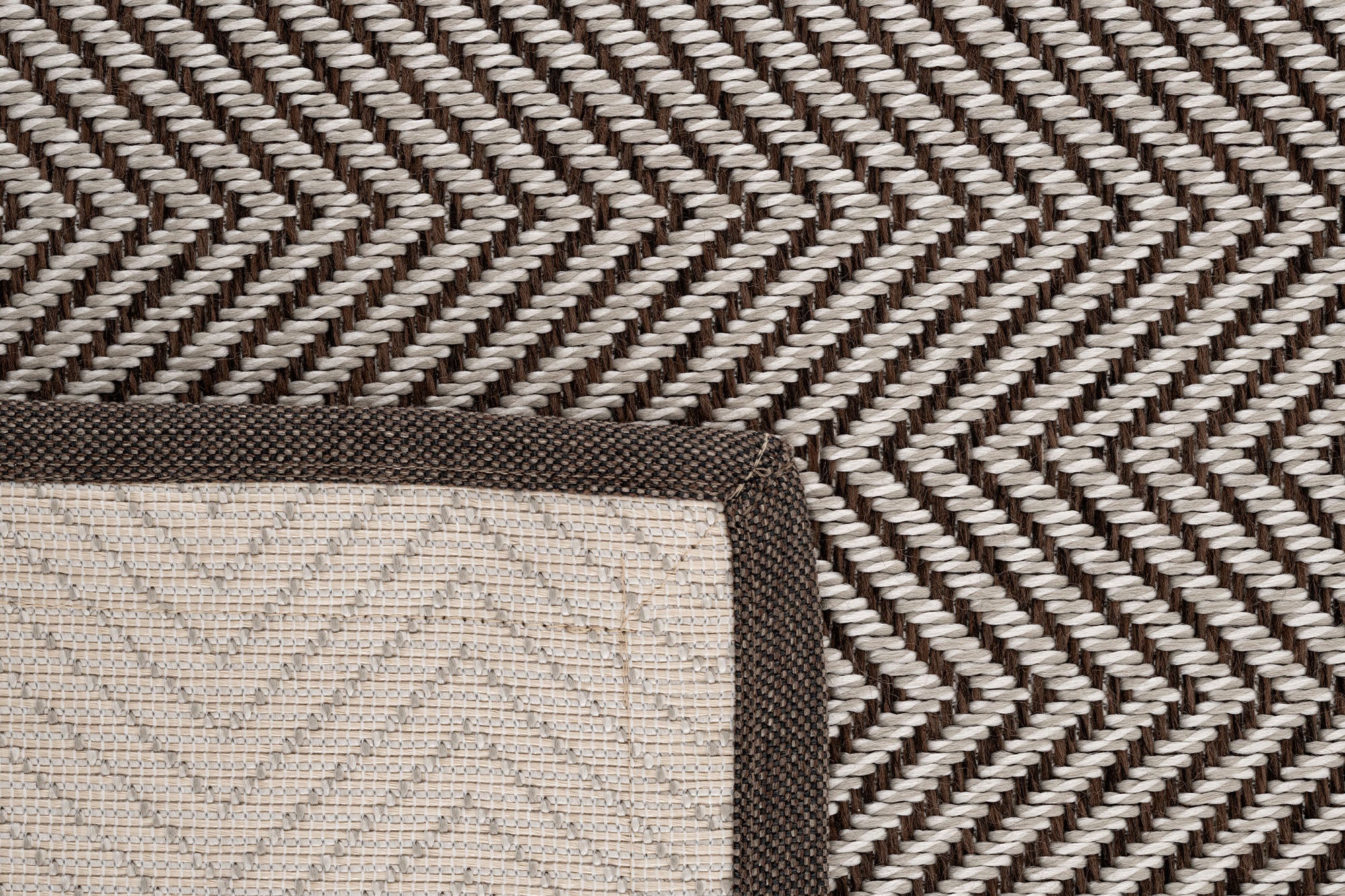 Verona 140 Krem Kahve Sisal Halı Kahve Bordürlü