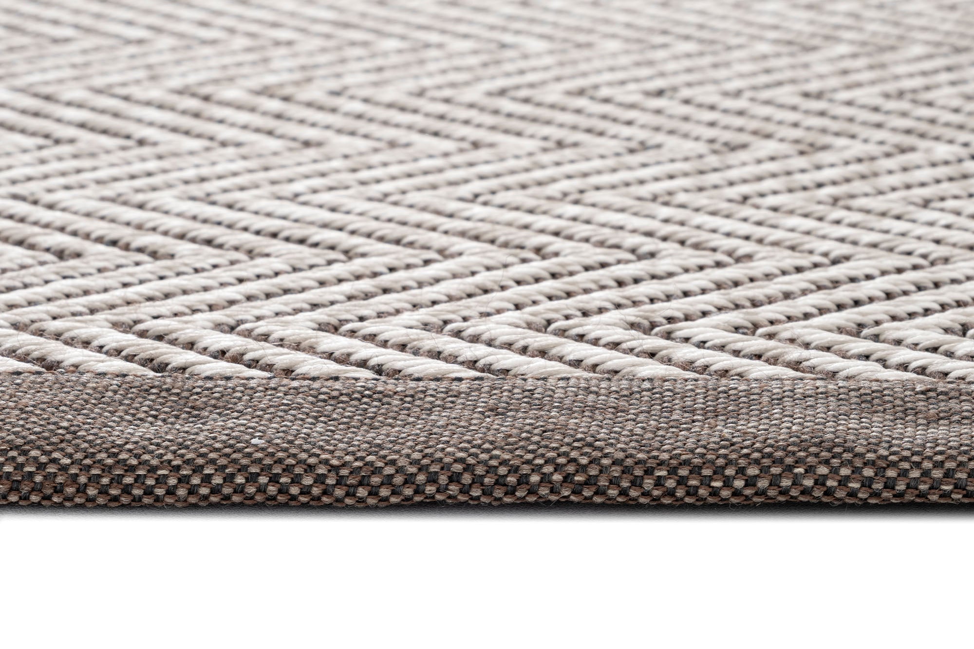 Verona 140 Krem Kahve Sisal Halı Kahve Bordürlü