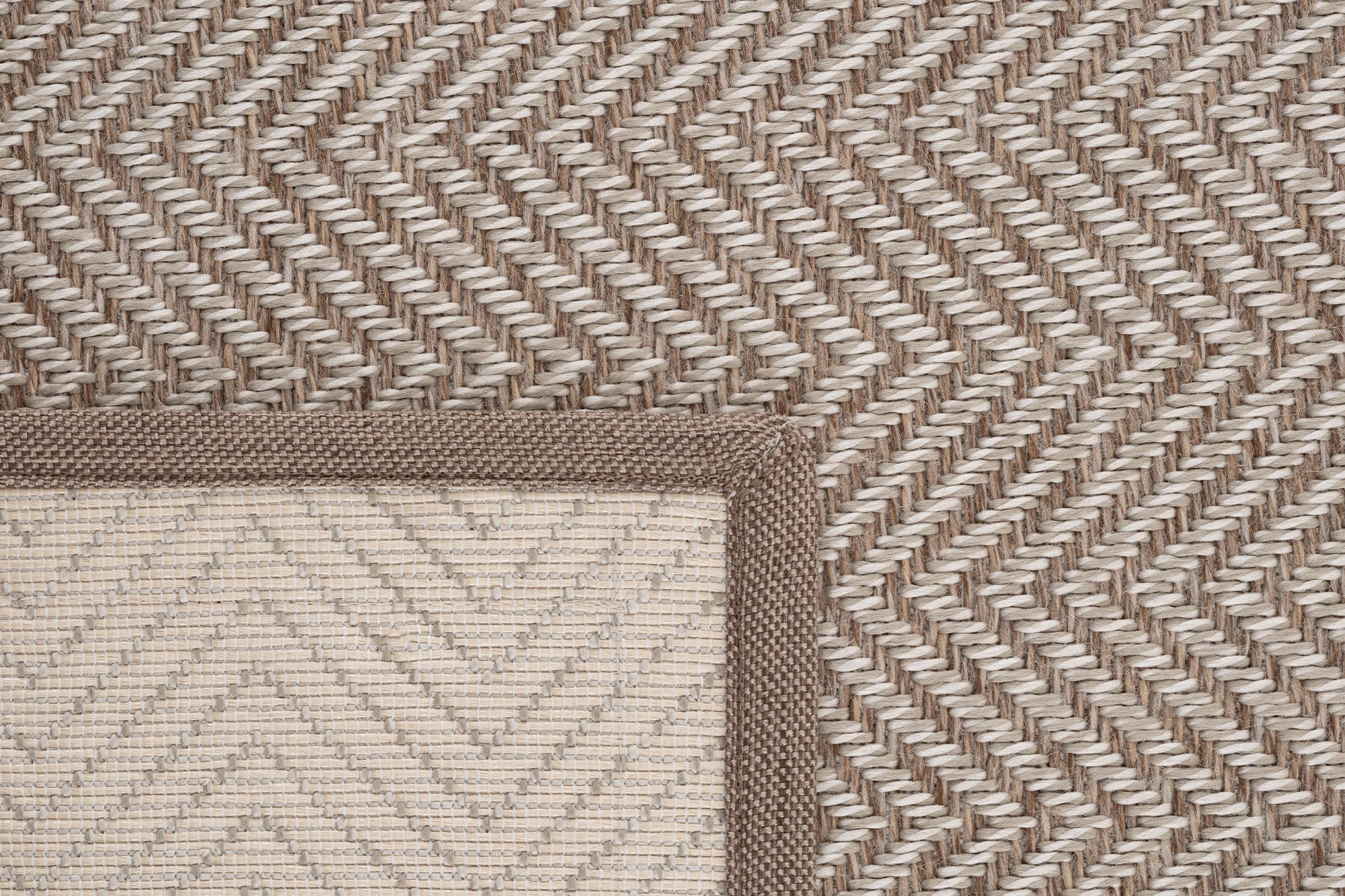 Verona 140 Krem Vizon Sisal Halı Vizon Bordürlü