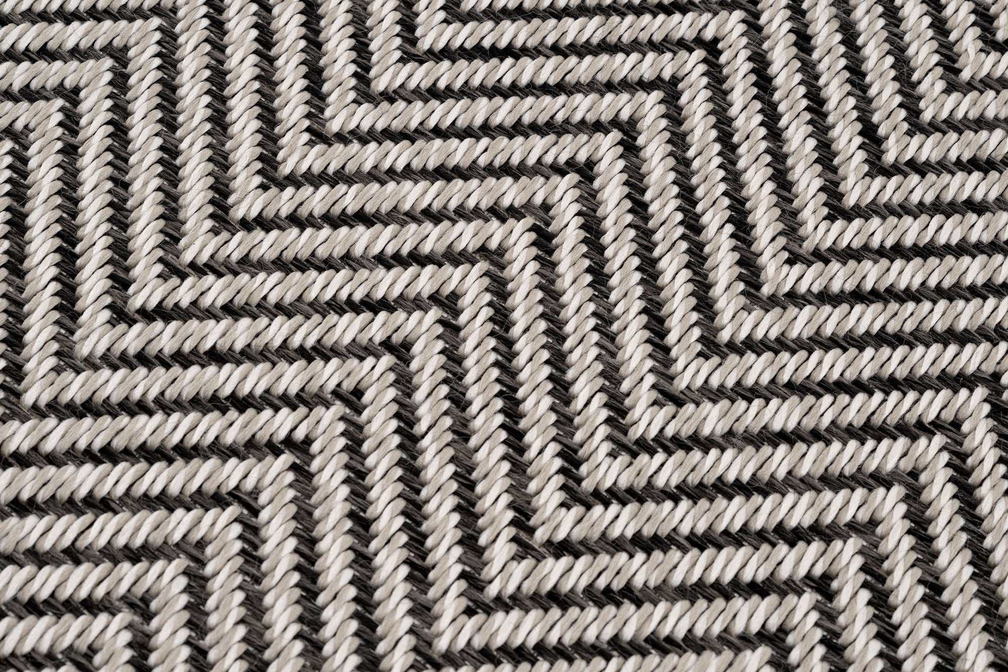 Verona 140 Krem Siyah Sisal Halı Siyah Bordürlü