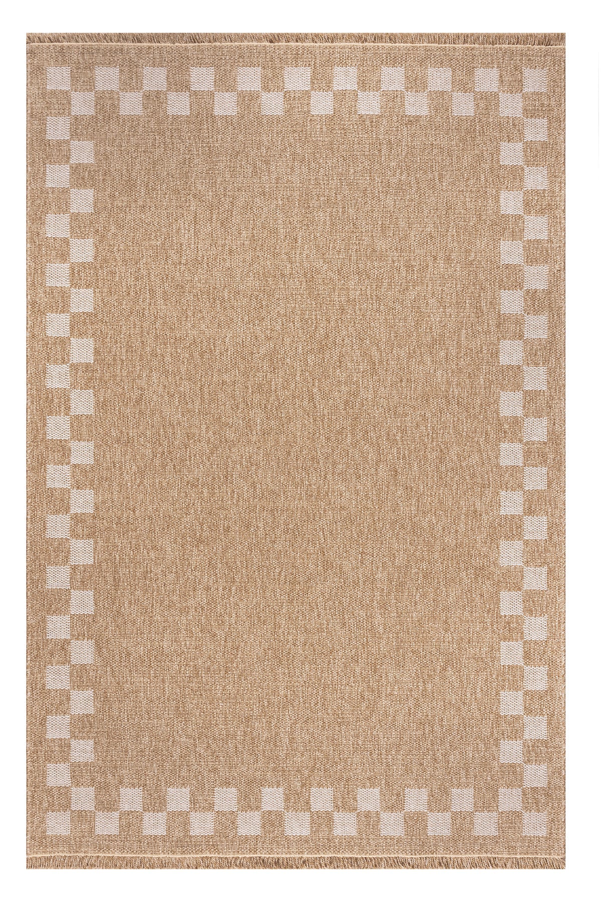 Giza 729 Kahve Krem Hasır Dokulu Modern Sisal Halı