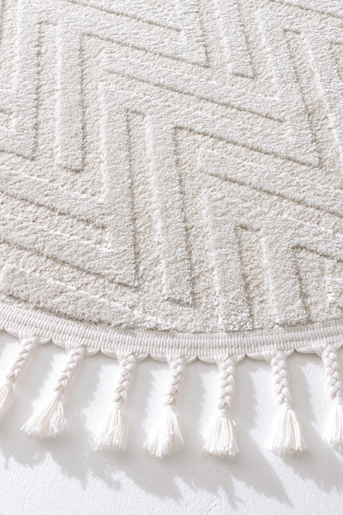 Aspen 155 Krem Yuvarlak Modern Yumuşak Minimalist Halı