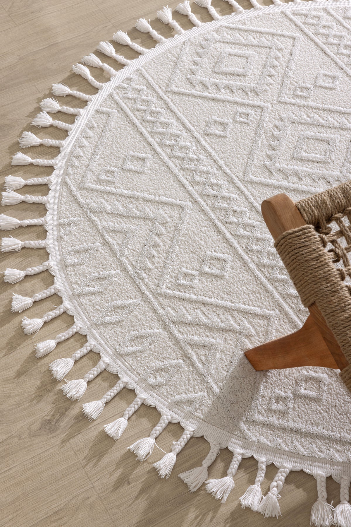 Aspen 153 Krem Yuvarlak Modern Yumuşak Minimalist Halı