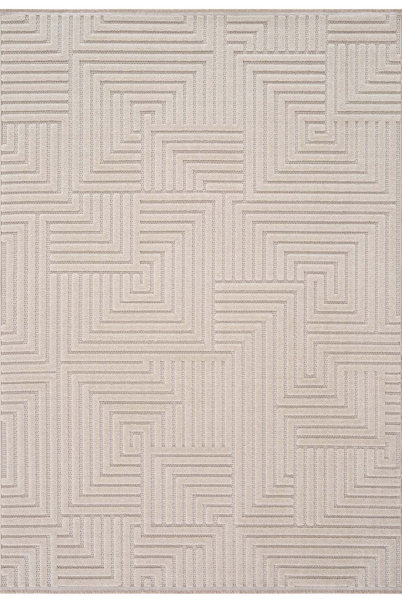 Zena 728 Bej Yumuşak Dokulu Dekoratif Halı