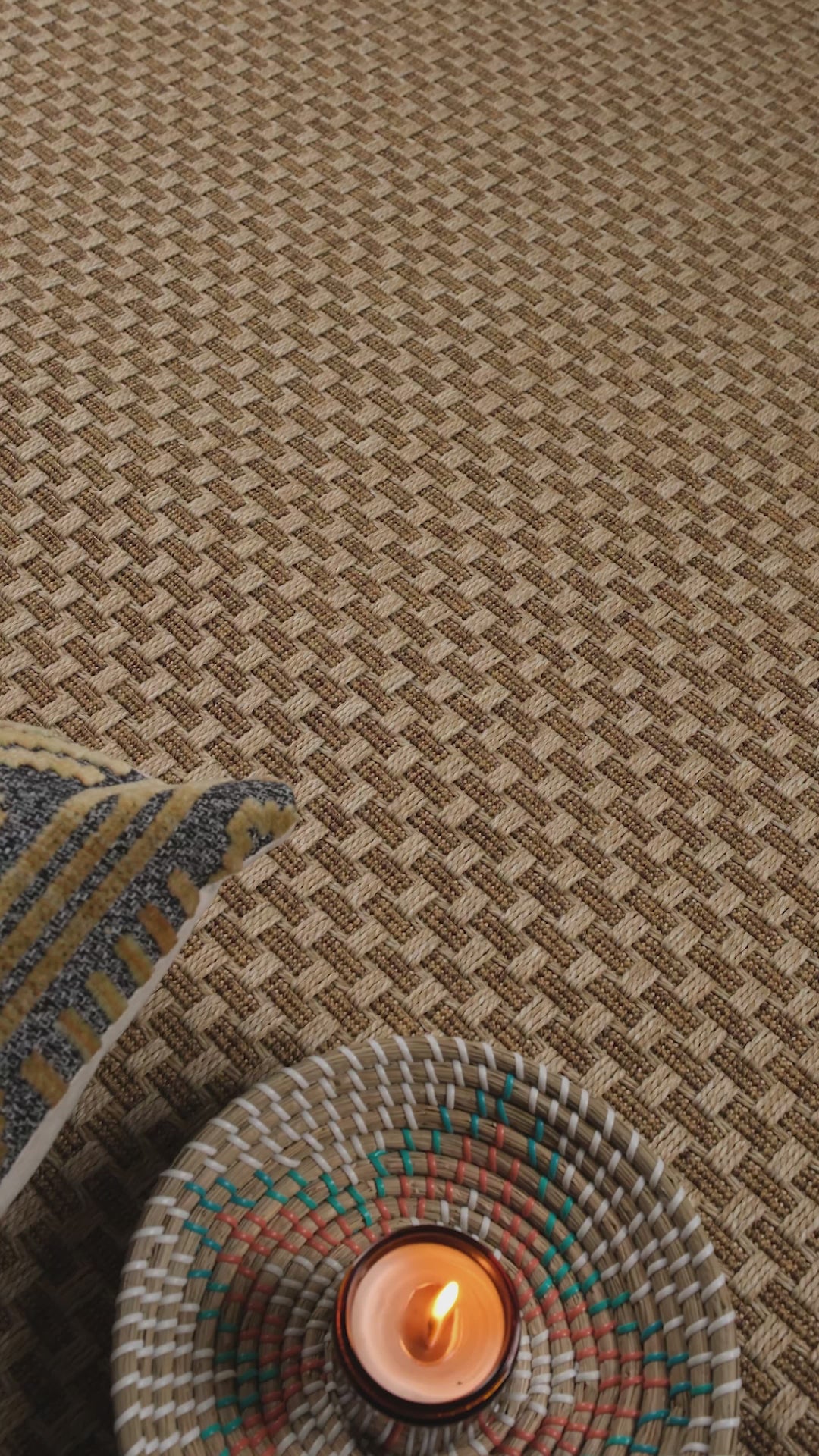 Giza 723 Kahve Hasır Dokulu Modern Sisal Kesme Halı