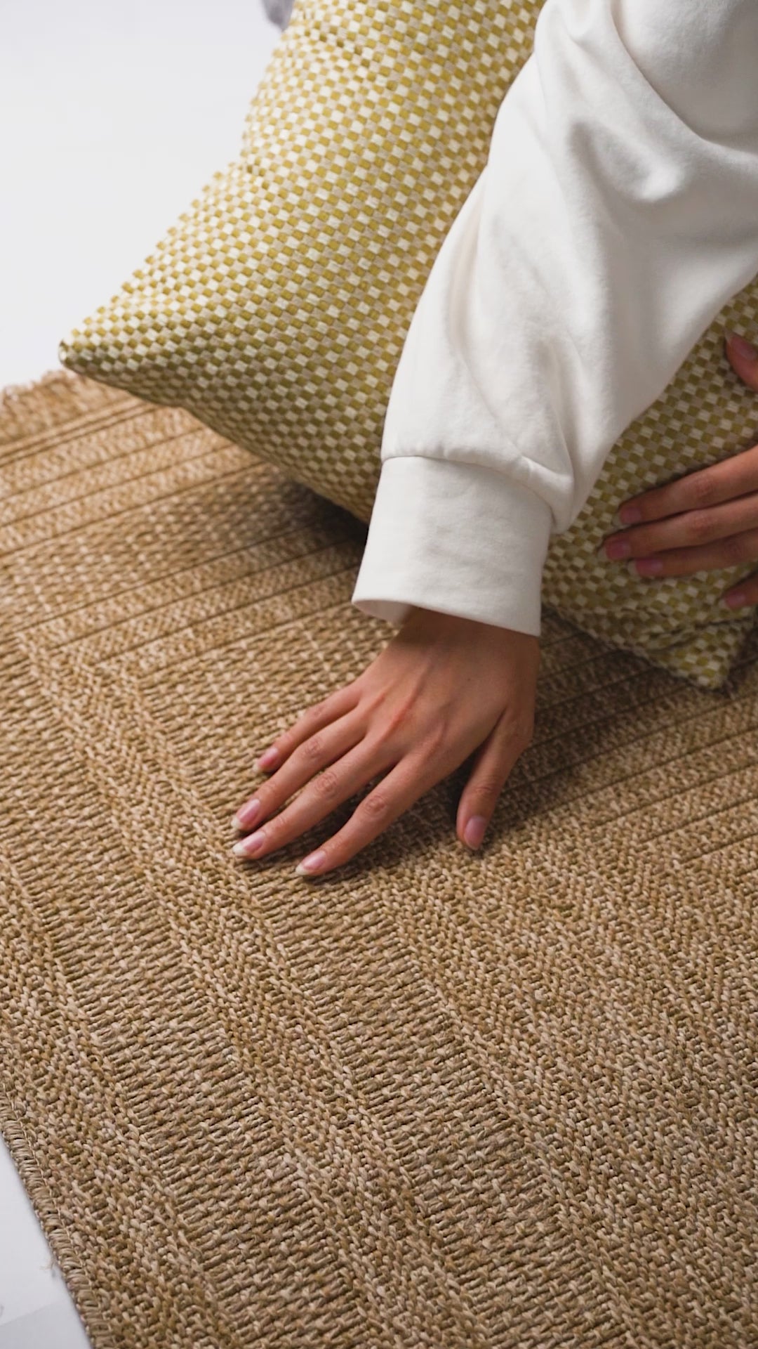 Giza 717 Bej Hasır Dokulu Modern Sisal Halı