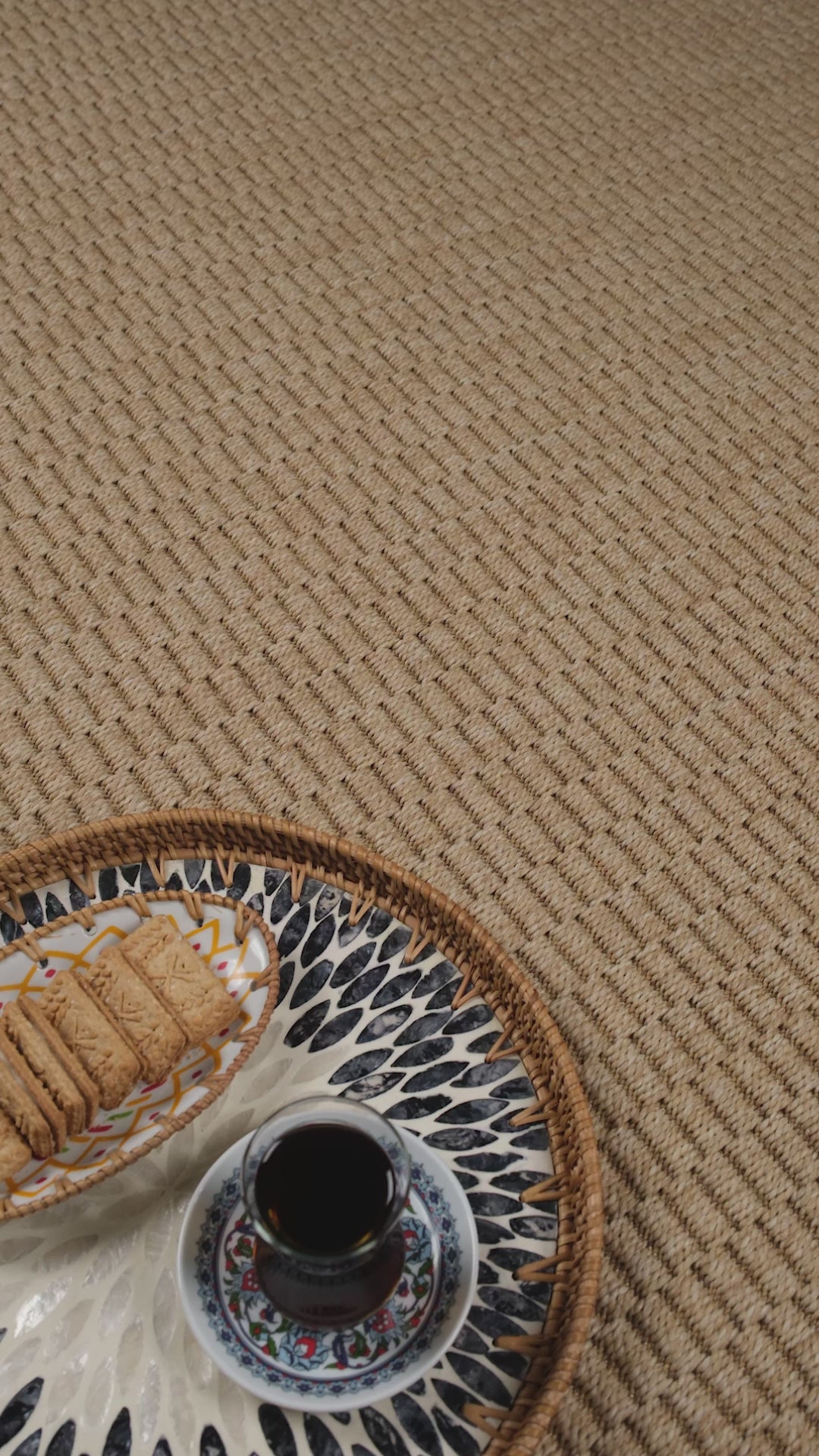 Giza 724 Kahve Hasır Dokulu Modern Sisal Kesme Halı