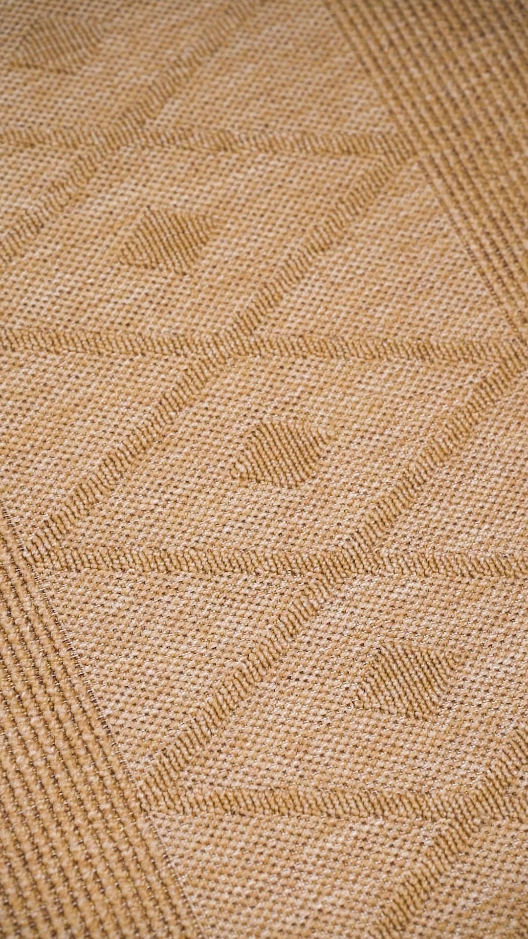 Nepal 422 Bej Hasır Görünümlü Modern Kesme Halı