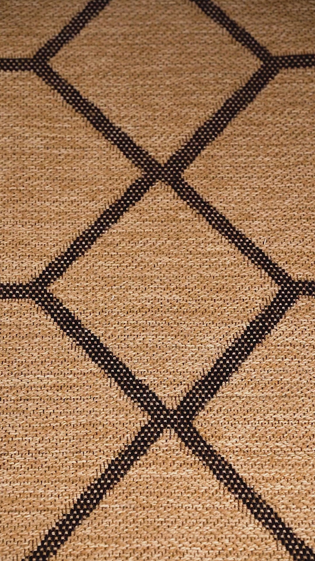 Giza 718 Siyah Hasır Dokulu Sisal Kesme Halı