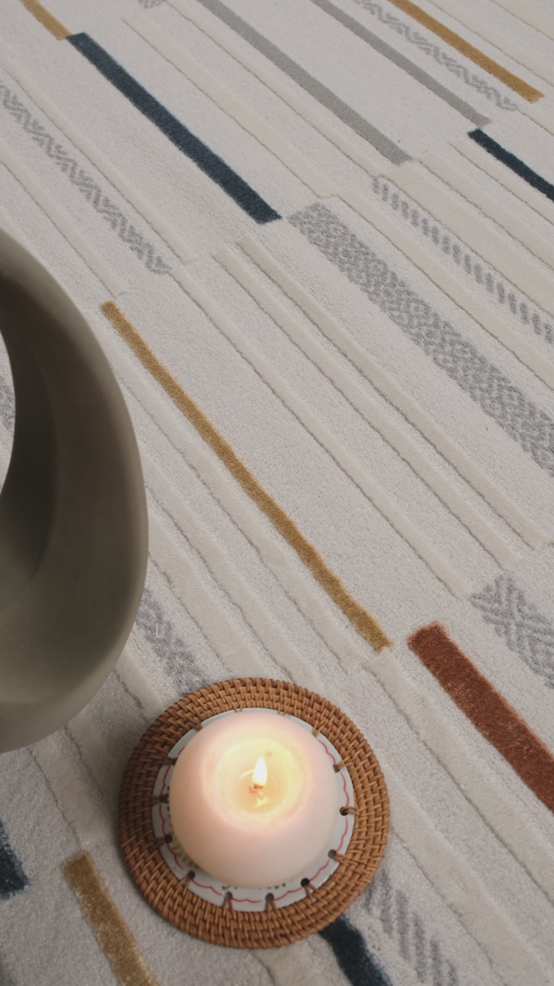 Maya 946 Renkli İskandinav Yumuşak Geometrik Kesme Halı